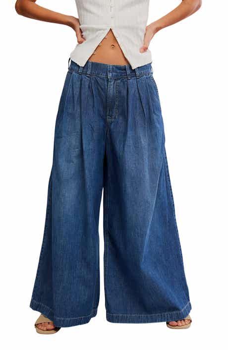Free People Scout Mid Waist Wide Leg Jeans