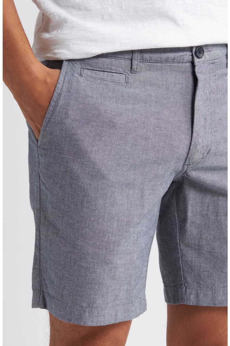 Cotton Stretch Chambray Shorts, Alternate, color, NAVY BLAZER- WHITE