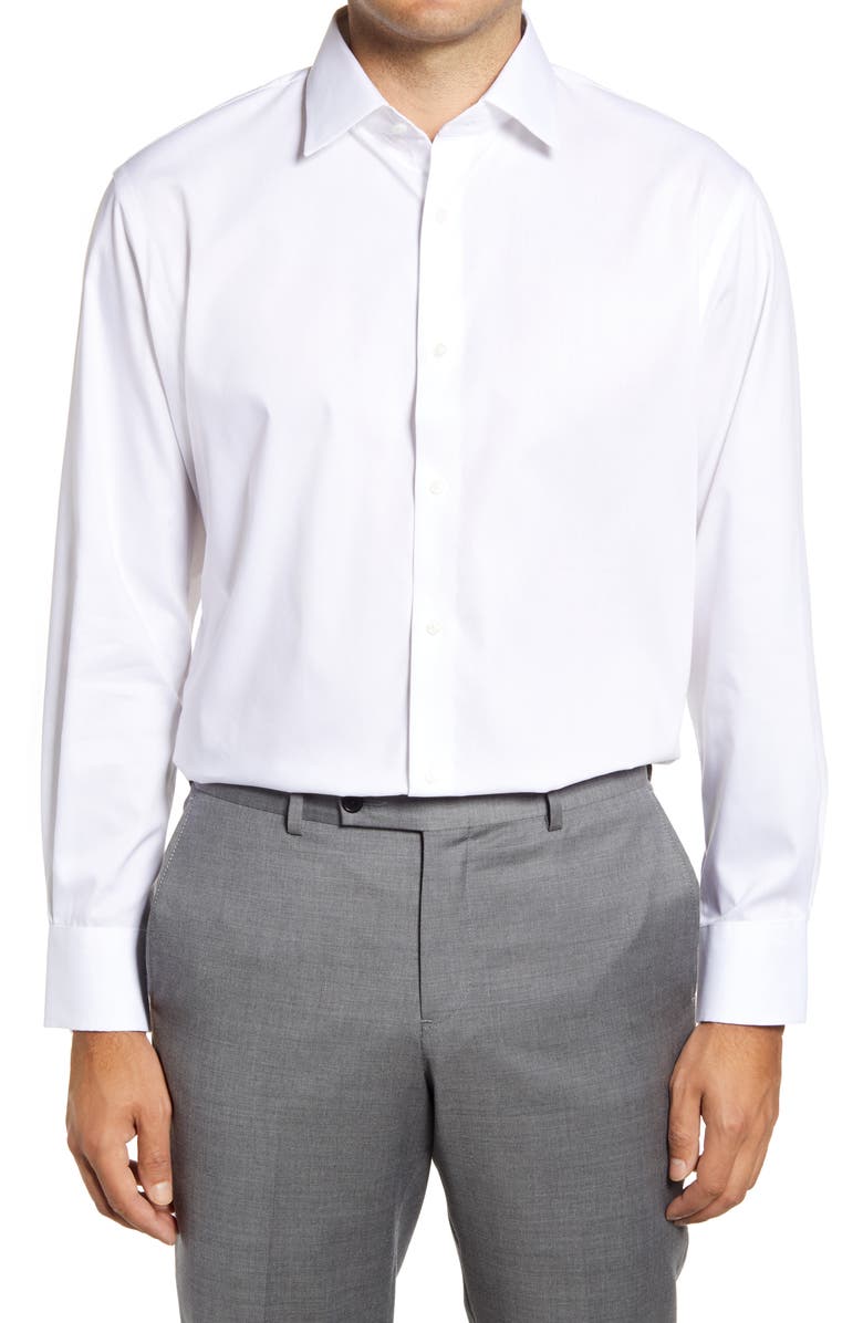 Nordstrom Traditional Fit Solid Non-Iron Dress Shirt, Main, color, 