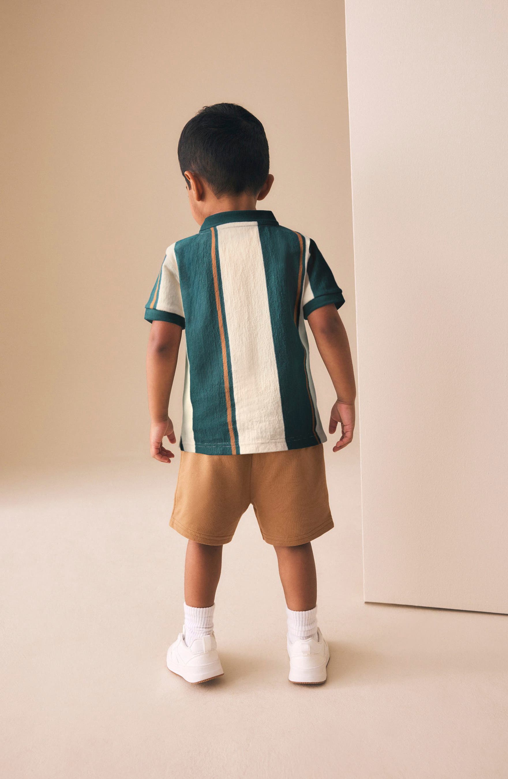 NEXT Kids' Stripe Polo & Shorts Set — фото 5