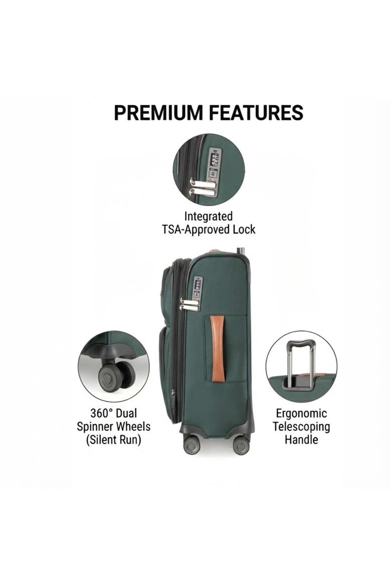 Montecito 3.0 Softside Expandable Suitcase, 25" Checked, Alternate, color, Hunter Green