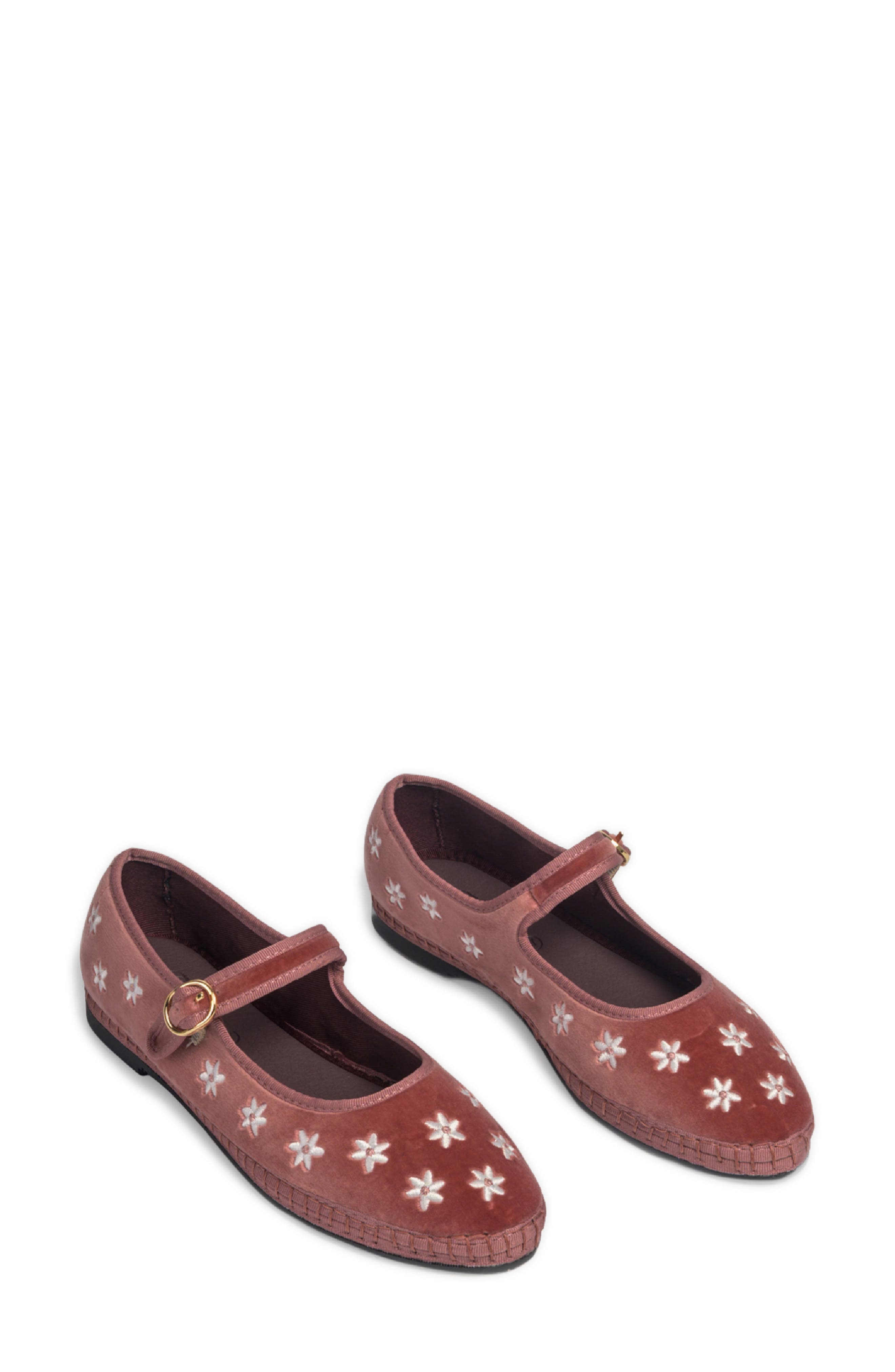 Daisy Embroidery Mary Jane, Main, color, PINK