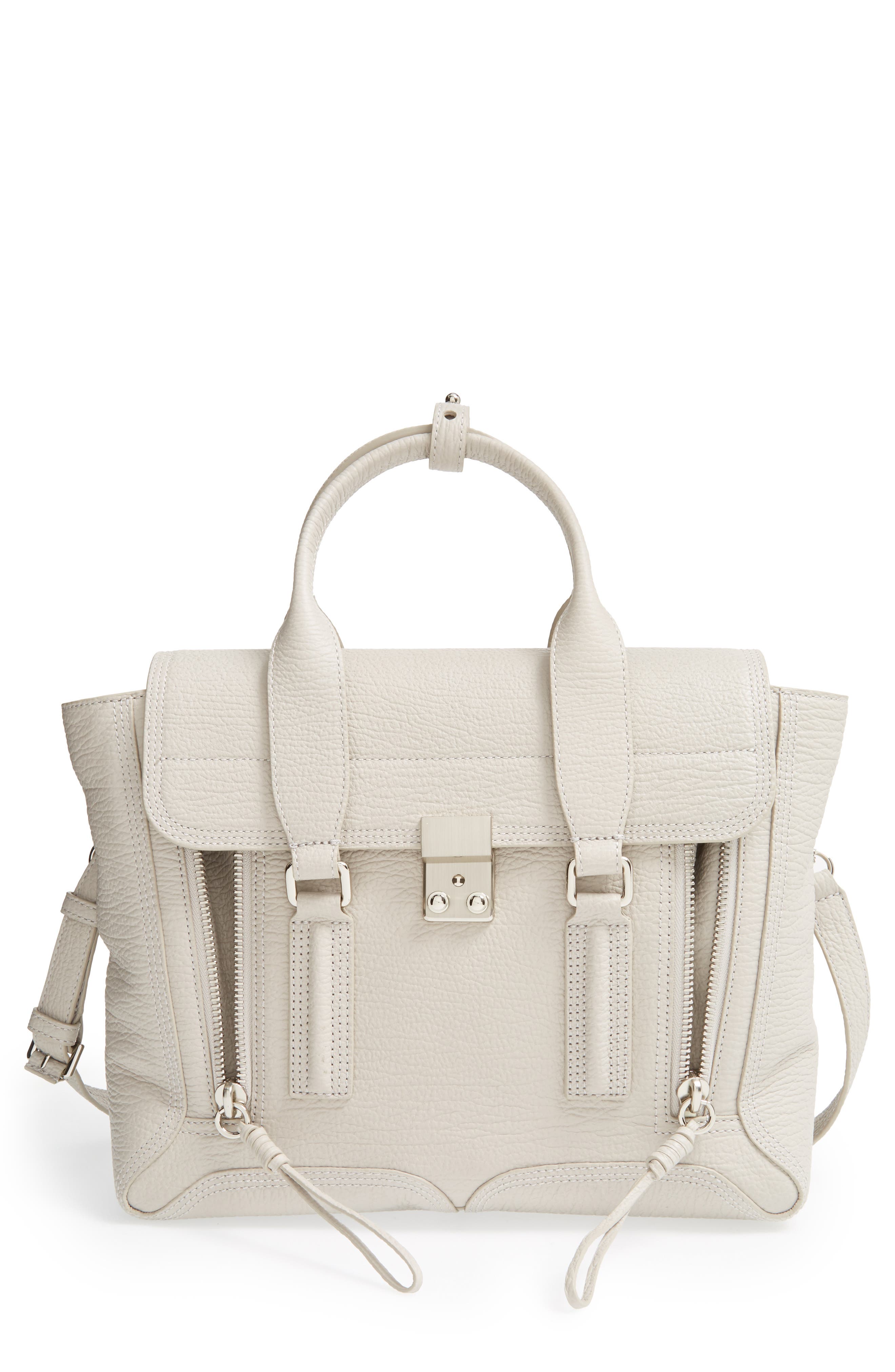 'Medium Pashli' Leather Satchel, Alternate, color, FEATHER/ FEATHER