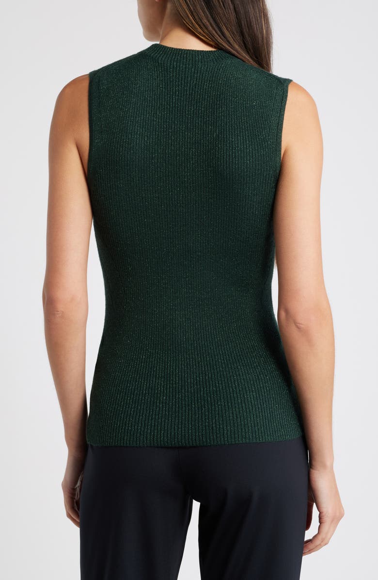 BOSS Fusoni Metallic Mock Nest Sweater Vest, Alternate, color, Court Green Lurex
