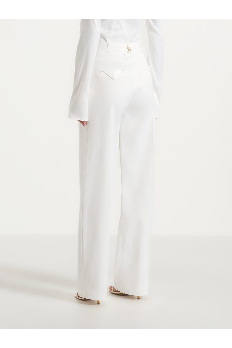 Julie Satin Twin Pleat Pants, Alternate, color, Off White