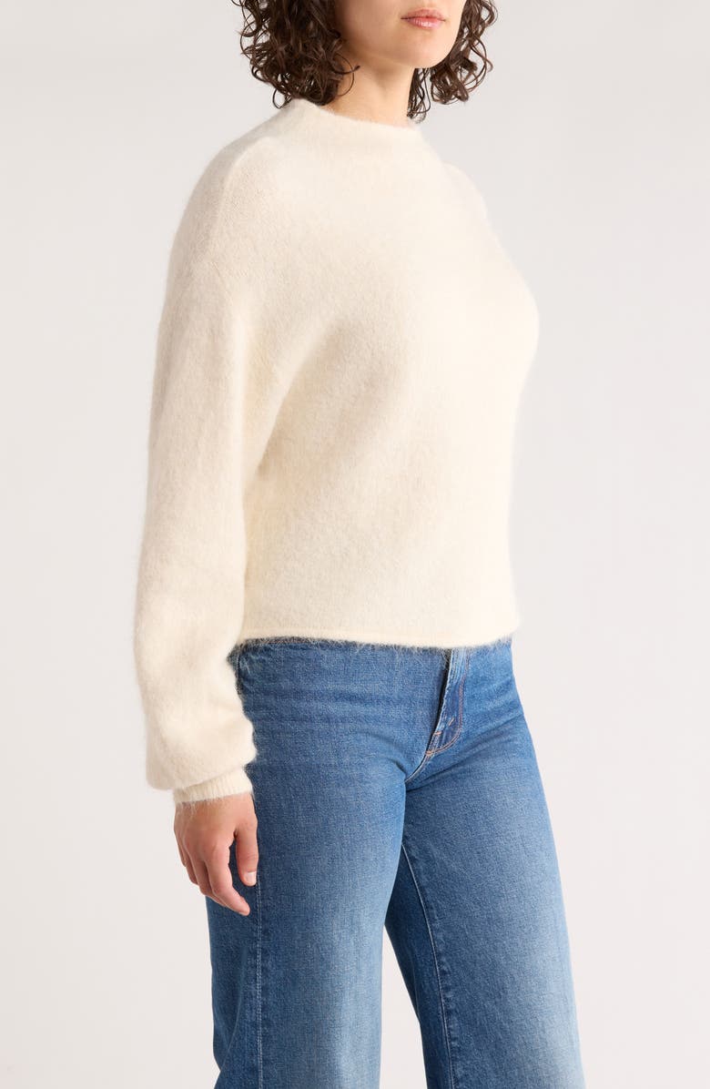 Marine Layer Suri Alpaca Blend Funnel Neck Sweater, Alternate, color, Cream