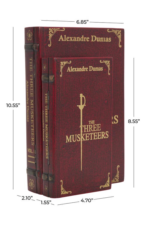 Sonoma Sage Home The Three Musketeers Set Of 2 Faux Book Boxes In Red