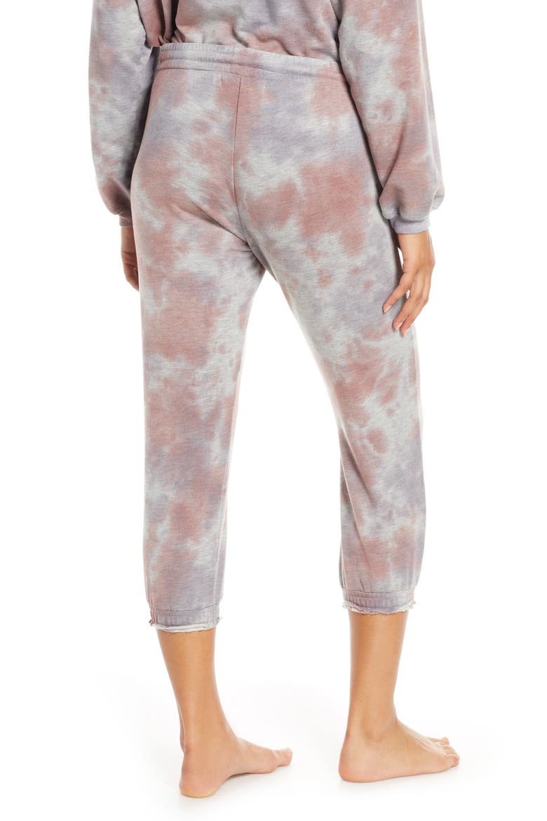 Ultraviolet Crop Lounge Pants, Alternate, color, PURPLE TIE DYE