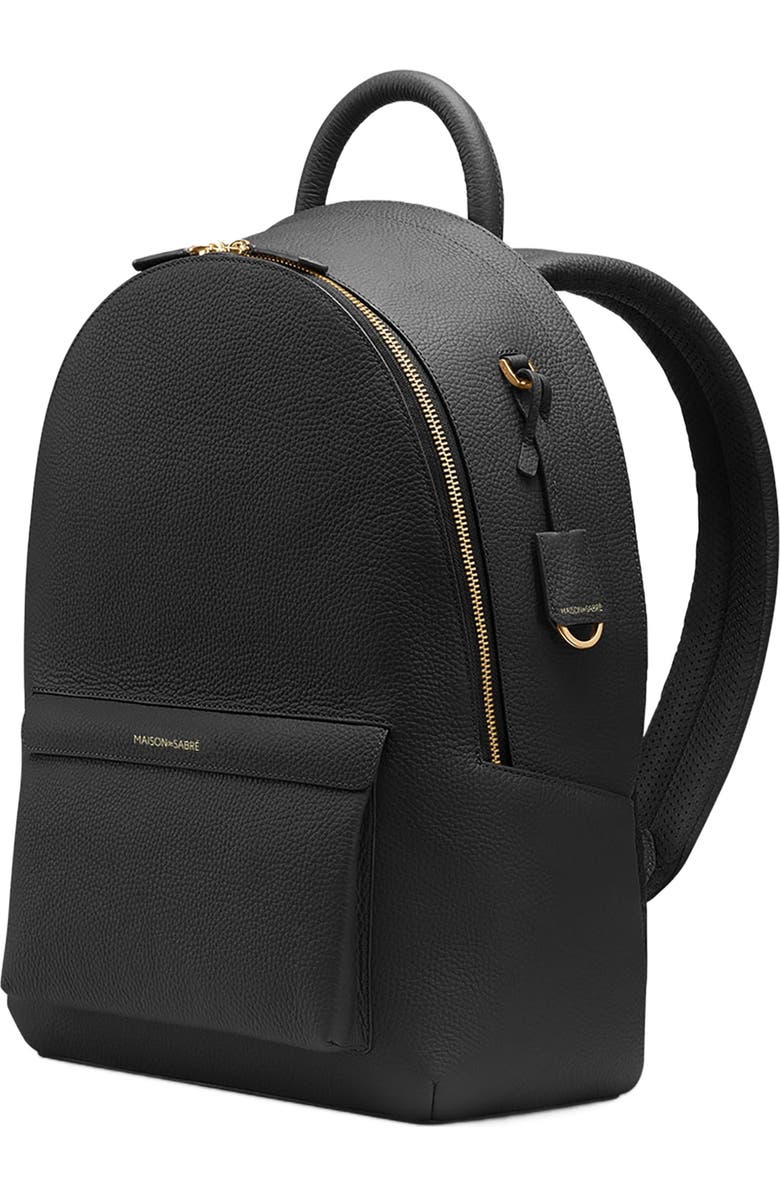 MAISON de SABRÉ Leather Backpack, Alternate, color, Black Caviar