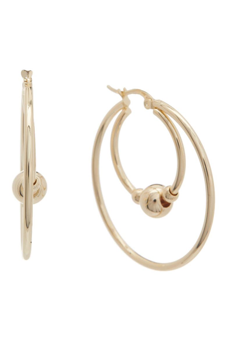 Double Hoop Earrings, Main, color, YELLOW