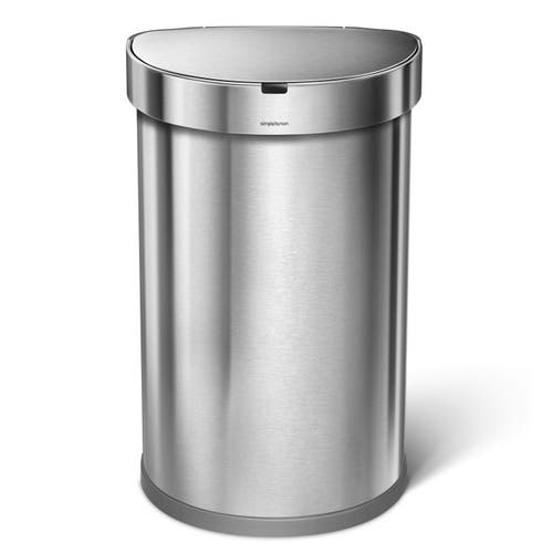 Simplehuman 45l Semi Round Step Can In Brushed