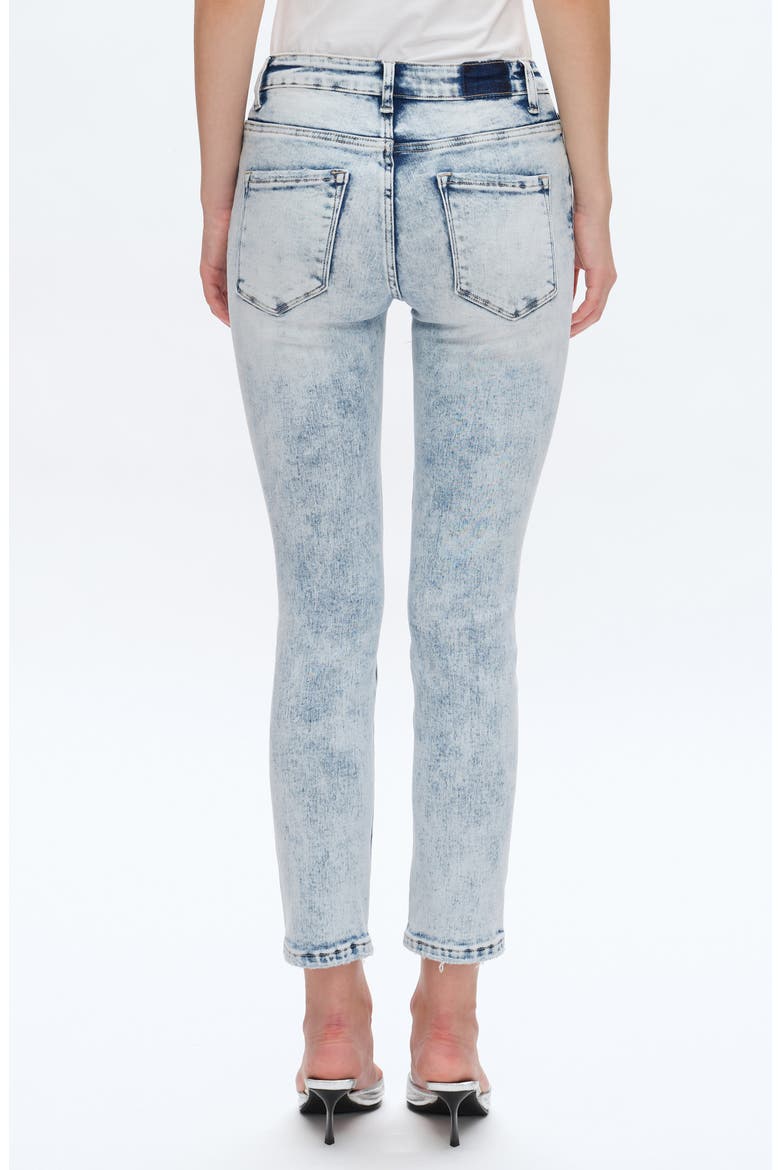 Kelly Ripped Mid Rise Crop Skinny Jeans, Alternate, color, LIGHT BLUE