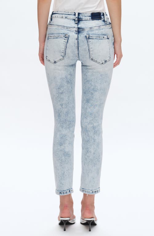 Bayeas Kelly Ripped Mid Rise Crop Skinny Jeans In Blue