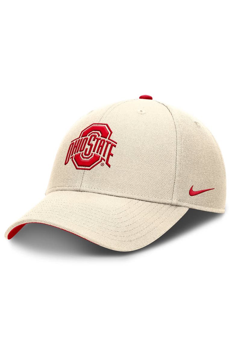 Nike Men's Nike Natural Ohio State Buckeyes Rise Primetime Performance Trucker Adjustable Hat, Main, color, Natural