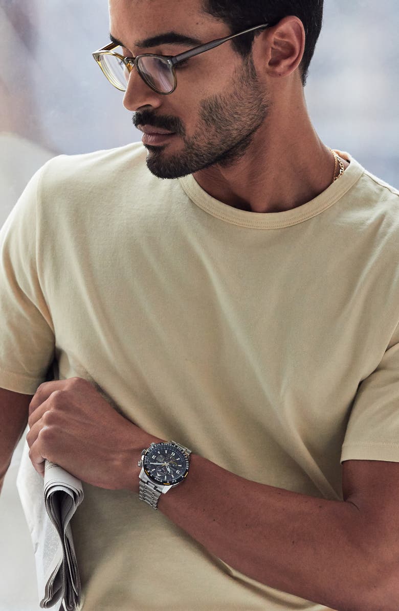 Citizen Promaster Air Skyhawk A-T Chronograph Bracelet Watch, 46mm, Alternate, color, Silver-Tone