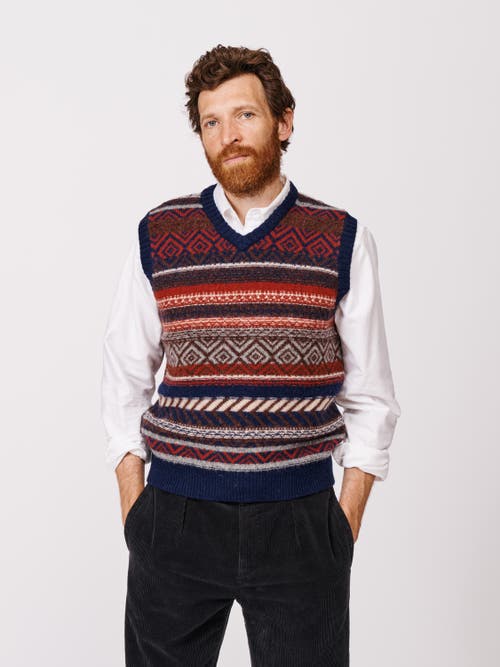 Aubin Fair Isle Slipover Wool Vest