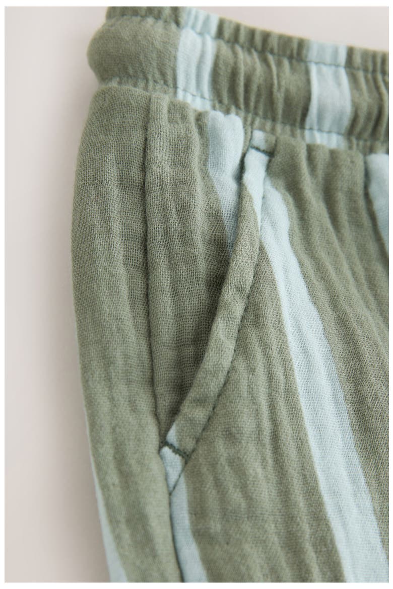 Kids' Stripe Cotton Pants, Alternate, color, GREEN
