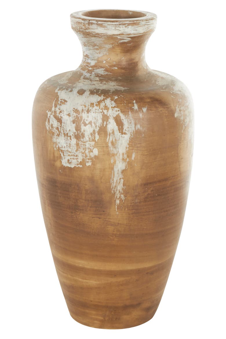 Brown Ceramic Vase, Alternate, color, BROWN