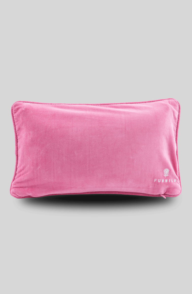 Furbish Cancer Needlepoint Pillow, Alternate, color, Pink