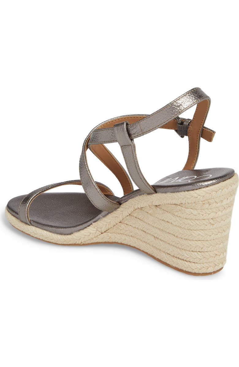 Calvin Klein Bellemine Espadrille Wedge Sandal, Alternate, color, Anthracite Leather