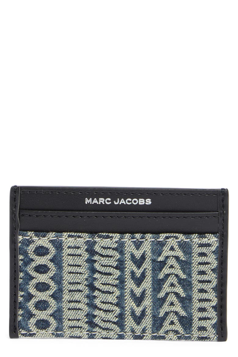 Monogram Denim Card Case, Main, color, INDIGO