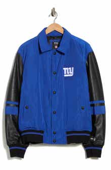 BOSS NFL New York Giants Faux Leather Sleeve Varsity Jacket