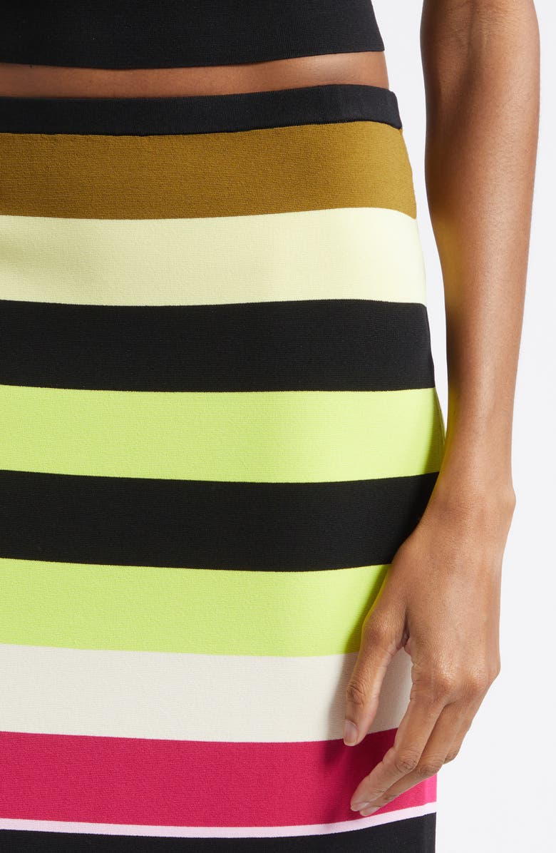 Christopher John Rogers Stripe Milano Stitch Sweater Skirt, Alternate, color, New Sulphur Multi