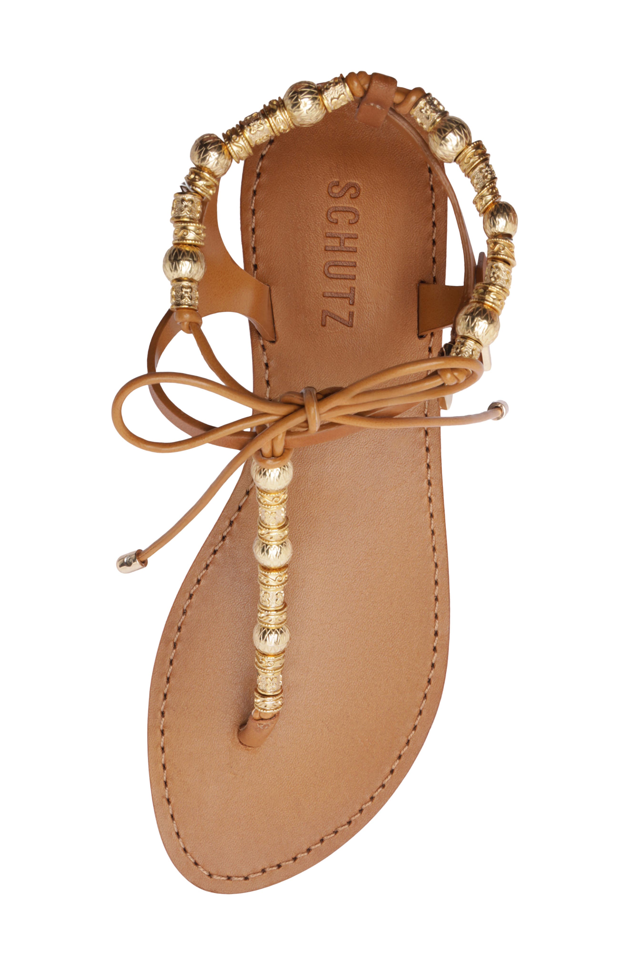Schutz Nia Ankle Strap Sandal, Alternate, color, Burnt Honey