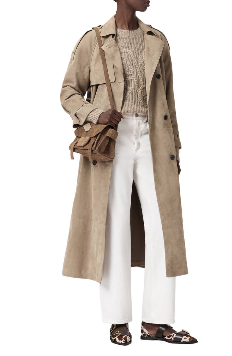 AllSaints Chain Stitch Monogram Mohair & Merino Wool Blend Sweater, Alternate, color, Barley White