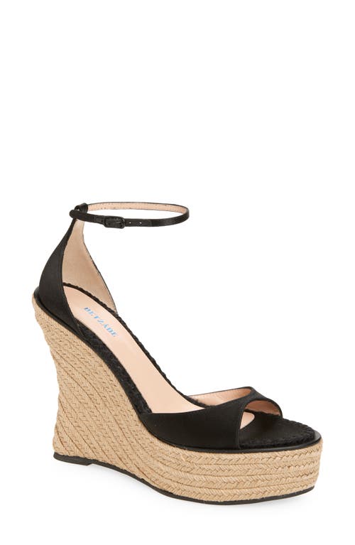 Betzábe Isabel Espadrille Wedge In Black Satin