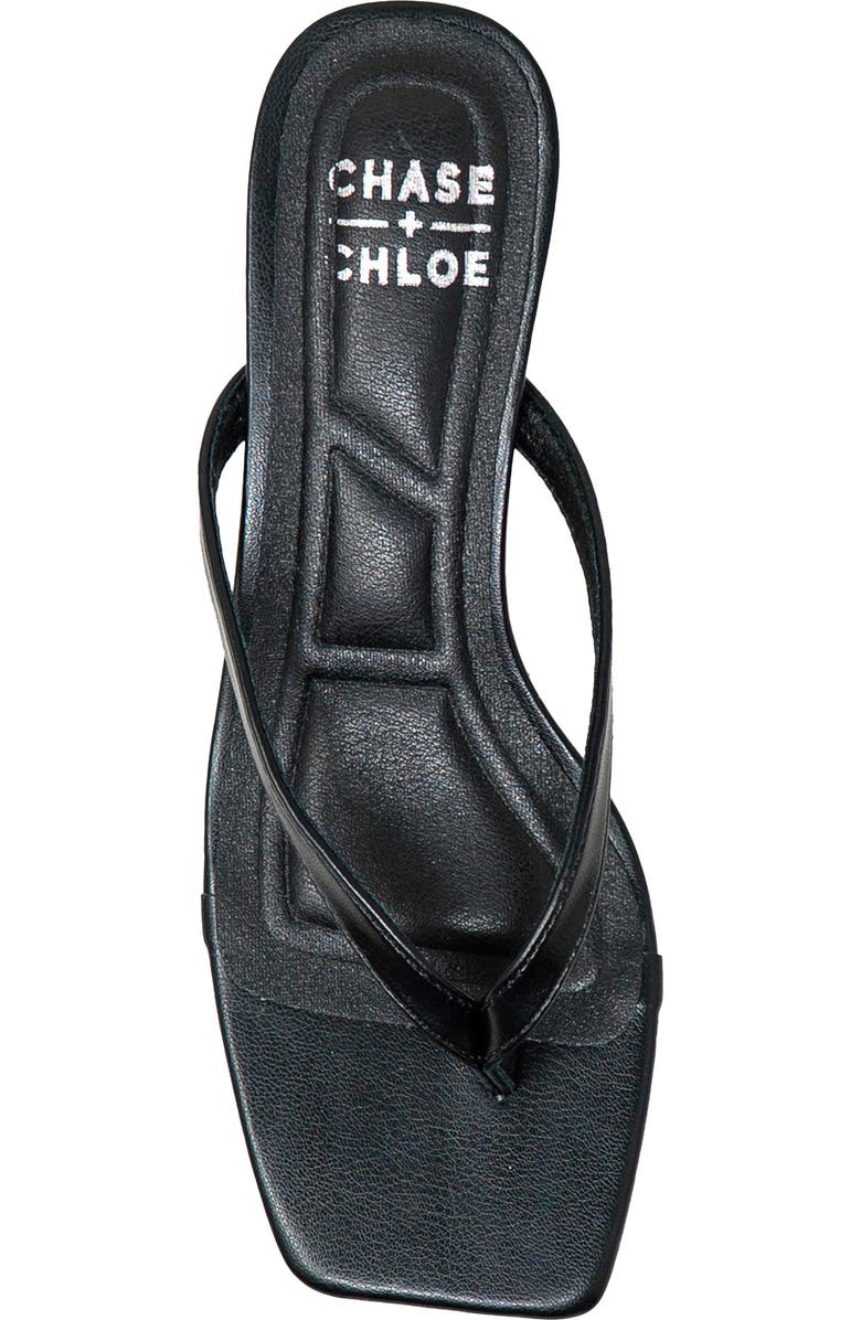 CHASE AND CHLOE Raya Kitten Heel Sandal, Alternate, color, Black Pu