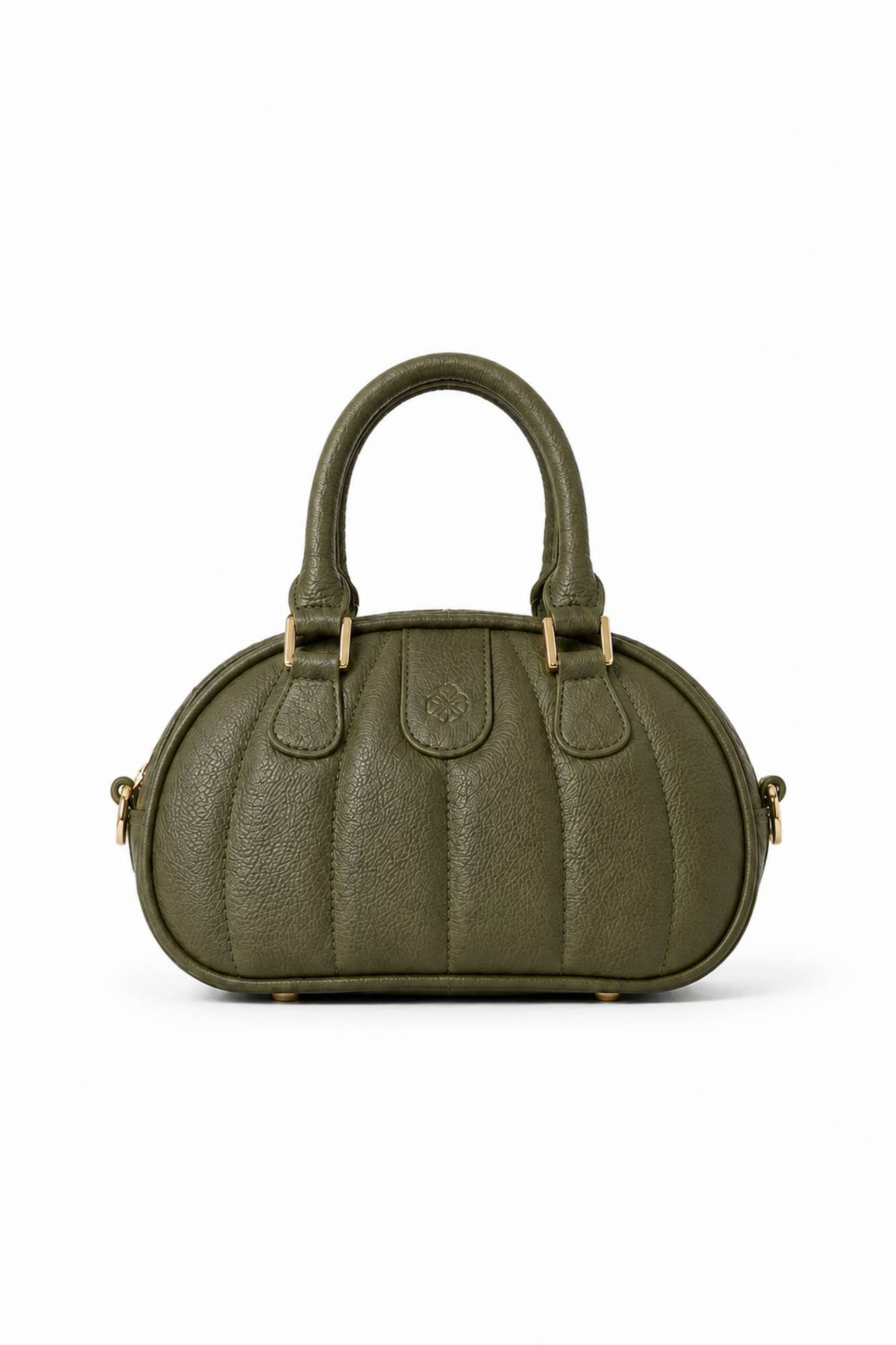 Ameline Sculptural Italian Leather Top Handle, Main, color, Olive