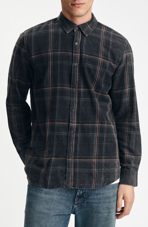 Plaid Regular Fit Long Sleeve Button Up Shirt
