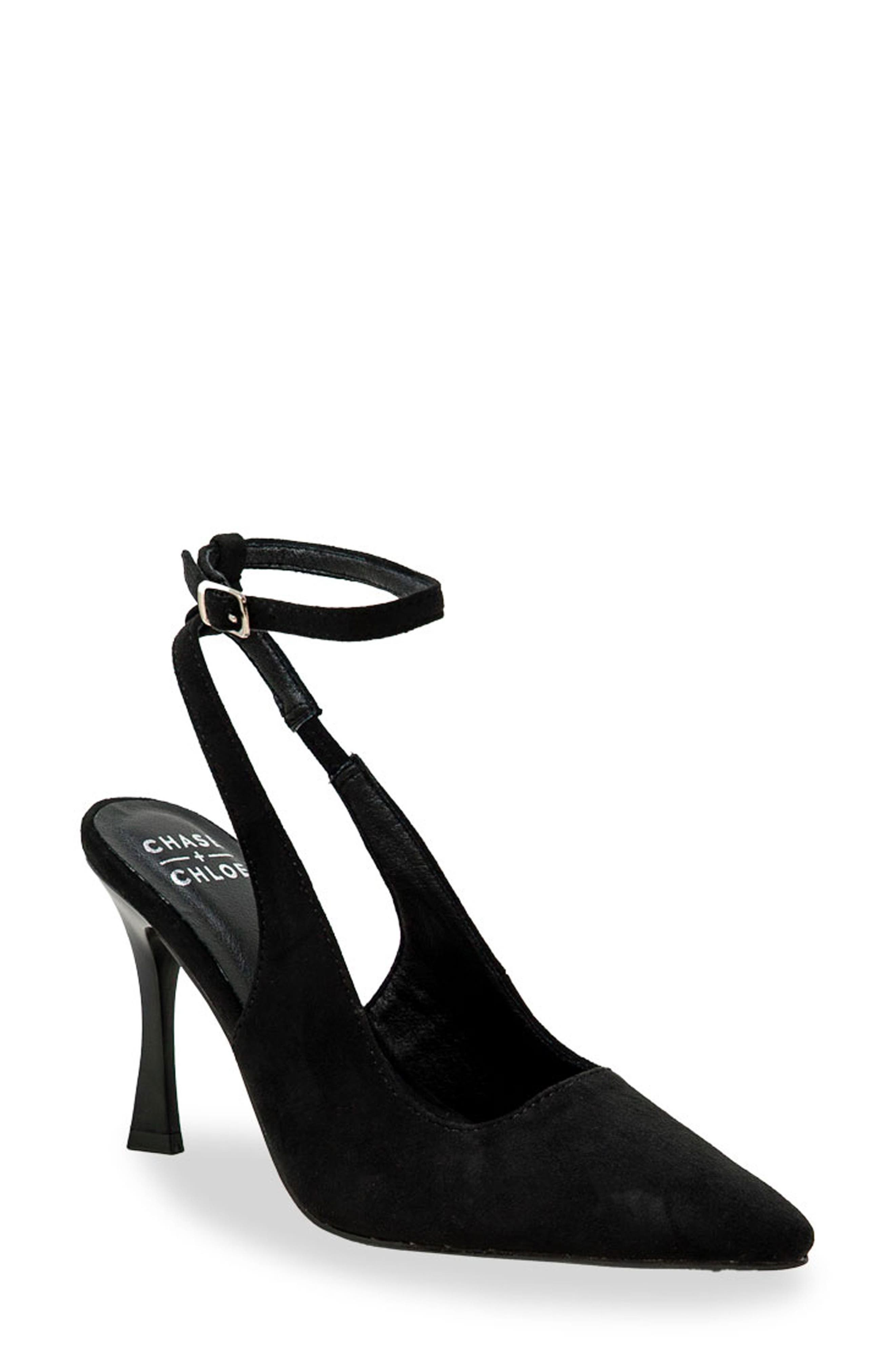 CHASE AND CHLOE Jazir Ankle Strap Pump, Main, color, Black