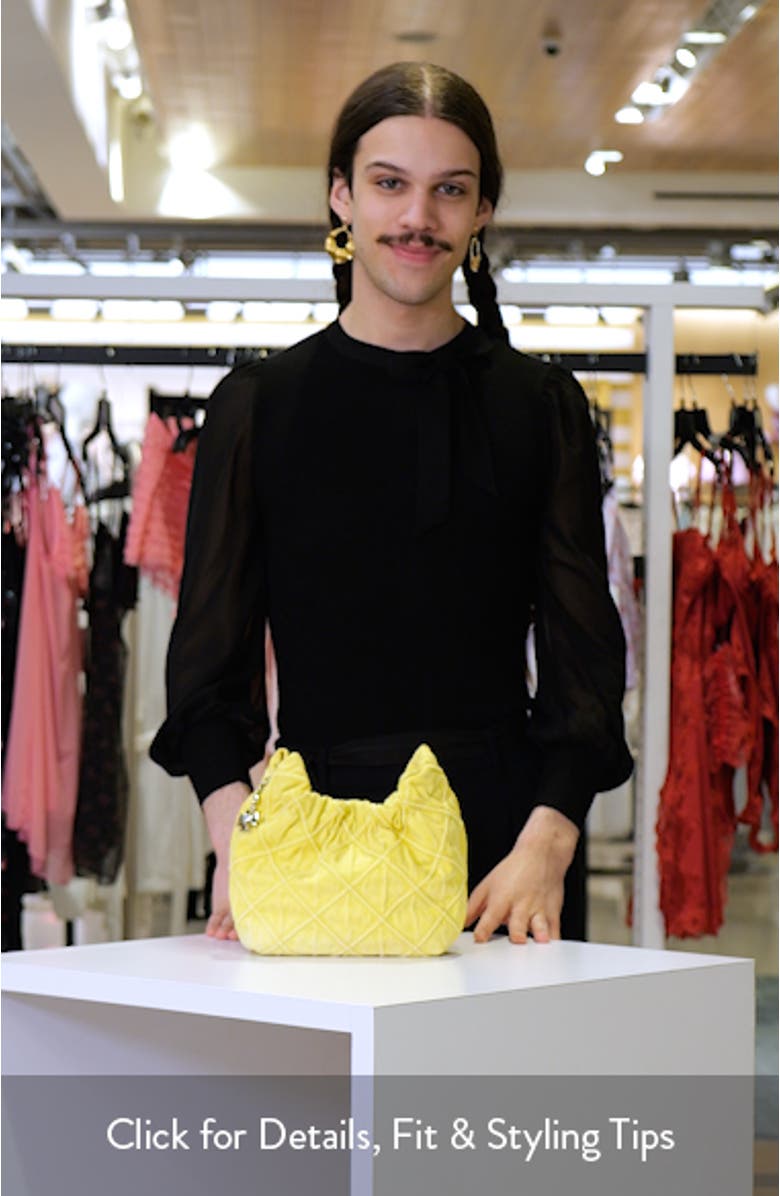 Mini Fleming Quilted Denim Hobo Bag, sales video thumbnail