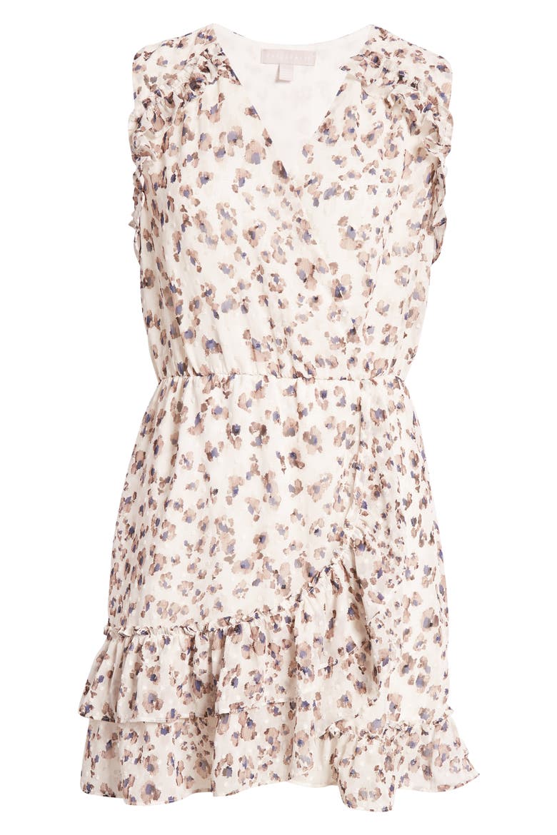 Ruffle Sleeveless Minidress, Alternate, color, WHITE ANIMAL PRINT