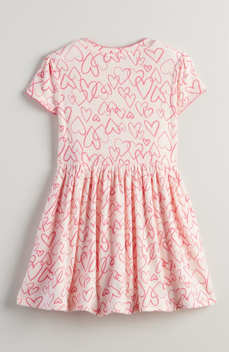 Kids' Pointelle Puff Sleeve Stretch Cotton Dress