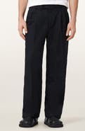 AllSaints Roland Pleated Cotton & Linen Dress Pants