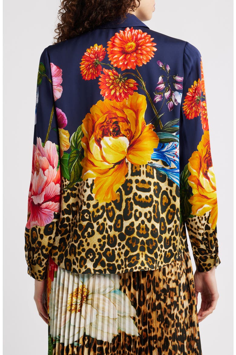 The Madeline Sahara Desert Print Silk Blend Satin Button-Up Shirt, Alternate, color, SAHARA DESERT PRINT