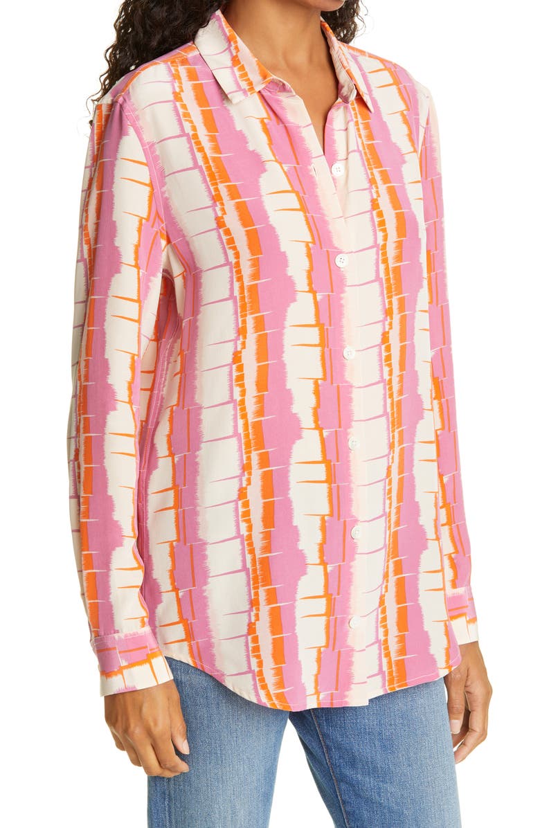 Equipment Essential Stripe Silk Button-Up Shirt, Alternate, color, 