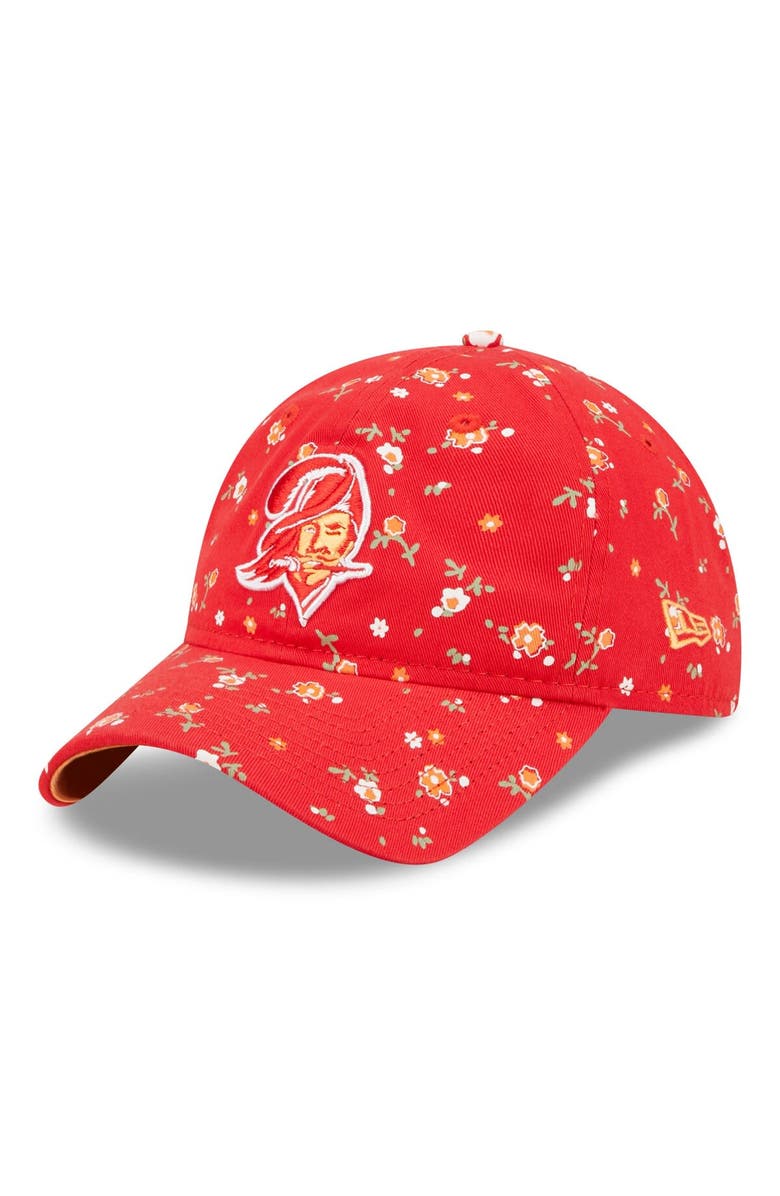 New Era Women's New Era Red Tampa Bay Buccaneers  Floral 9TWENTY Adjustable Hat, Main, color, 
