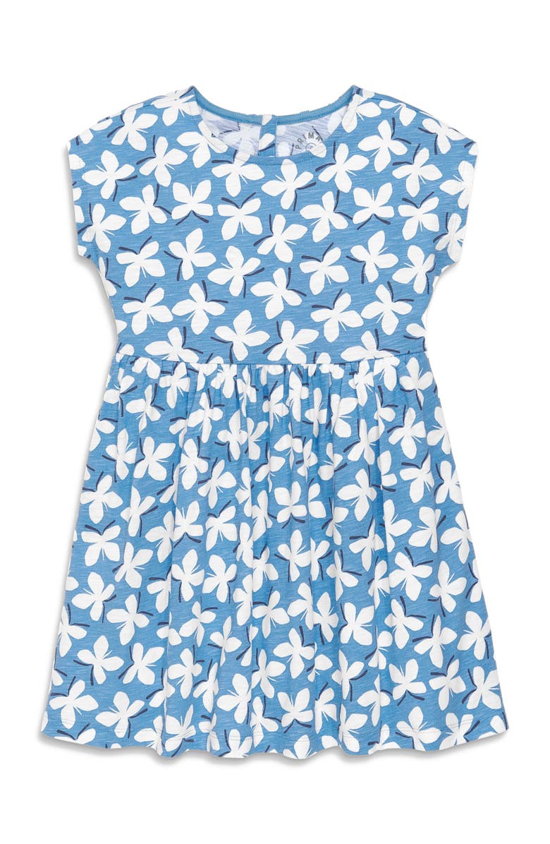 Primary Kids Backyard Dress In Cornflower Butterflies, Main, color, Cornflower Butterflies
