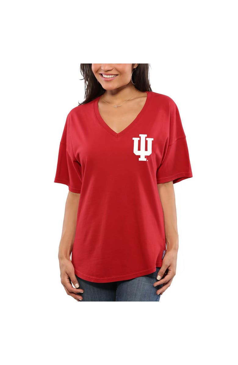 SPIRIT JERSEY Women's Crimson Indiana Hoosiers Spirit Jersey Oversized T-Shirt, Alternate, color, 