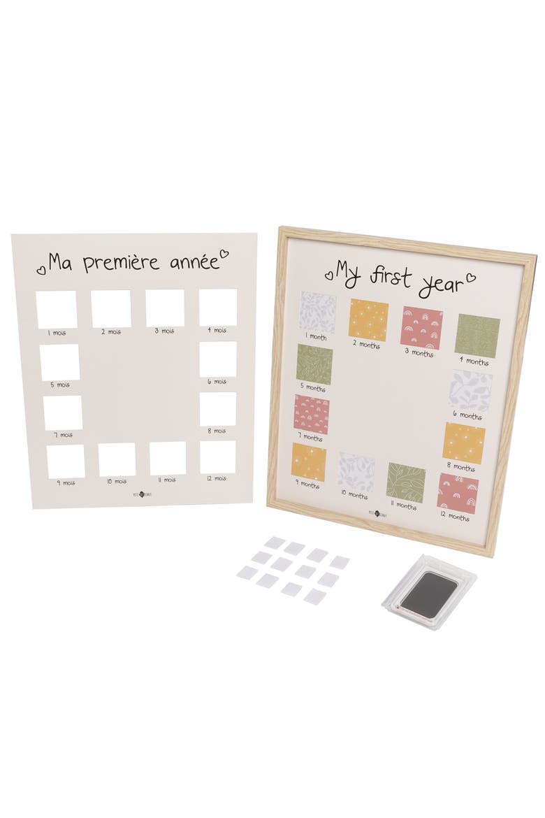 My First Year Memory Frame - Clean Touch Inkless Hand & Footprint Keepsake Kit, Alternate, color, Beige