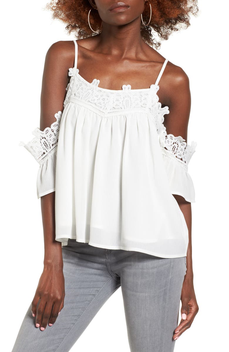 4SI3NNA Off the Shoulder Shoulder Top, Main, color,