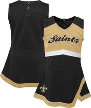 Outerstuff Girls Infant Black New Orleans Saints Cheer Captain Jumper Dress