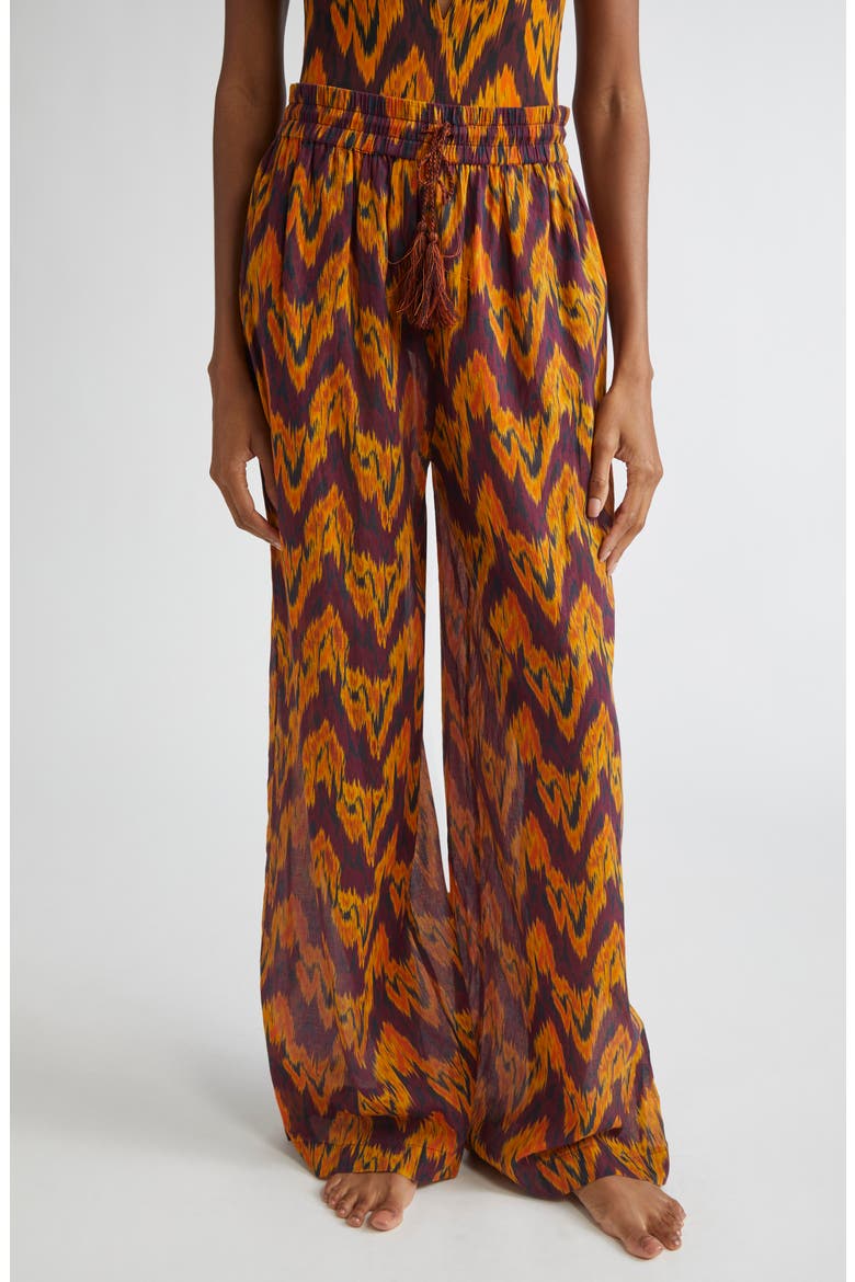 Azra Print Wide Leg Cover-Up Pants, Main, color, TERRA