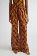 Ulla Johnson Azra Print Wide Leg Cover-Up Pants
