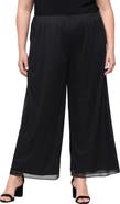 Alex Evenings Glitter Mesh Wide Leg Pants