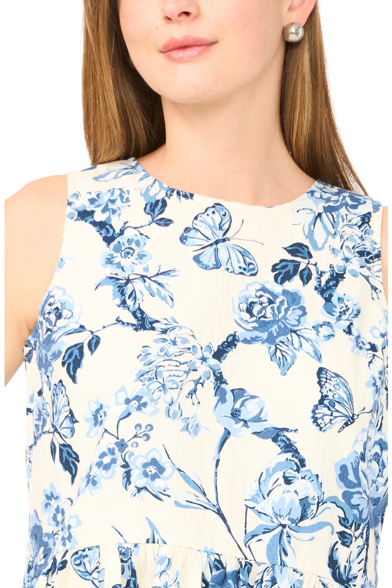 Print Peplum Top, Alternate, color, VANILLA ICE